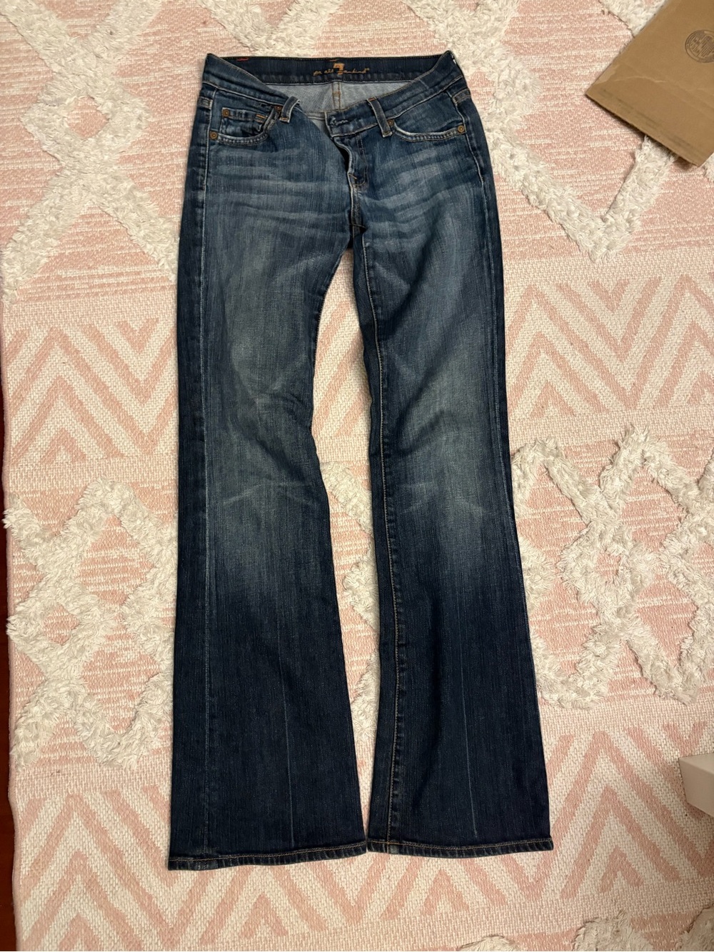 7 For All Mankind Dark Blue Flare Jeans